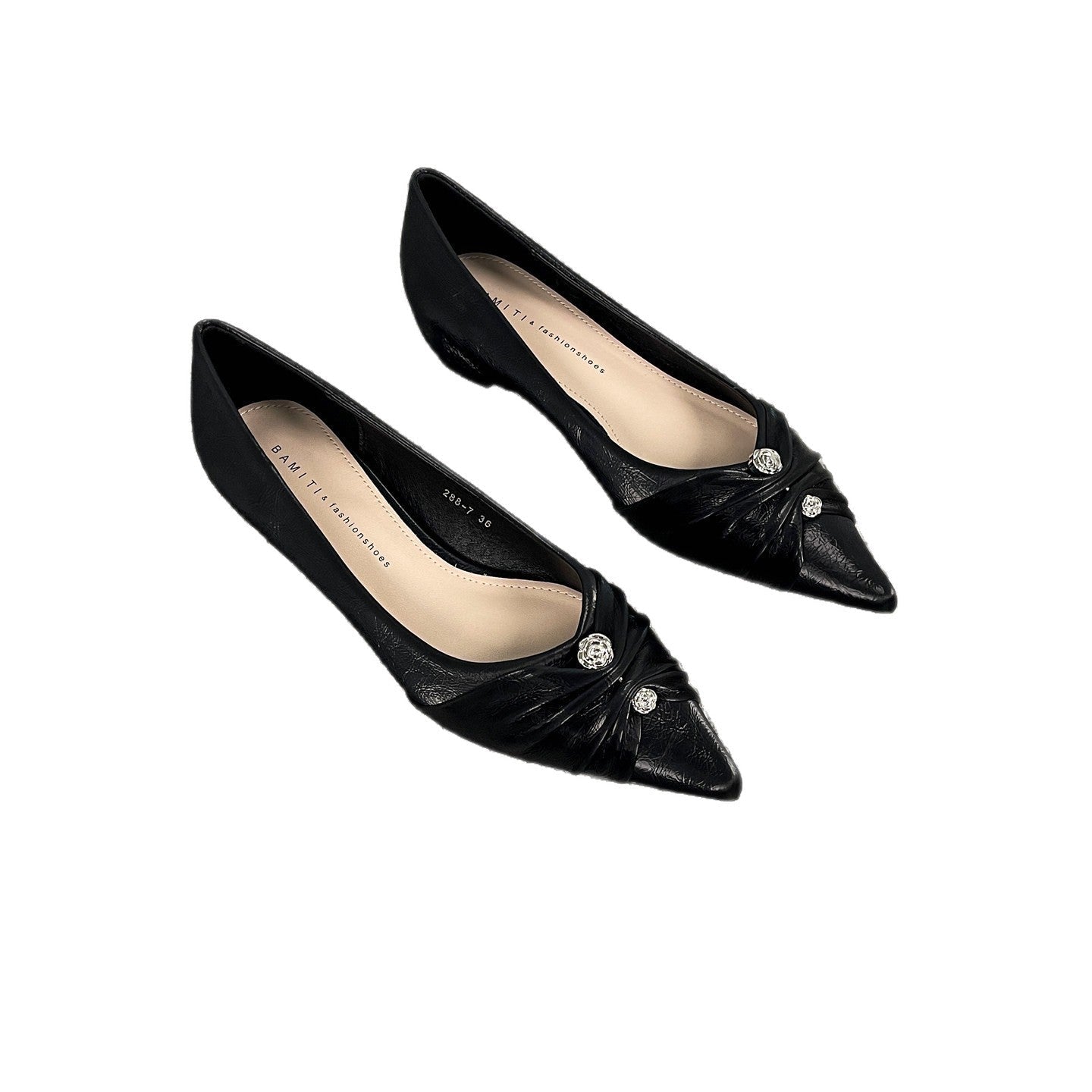 Damen elegante spitze Ballerinas mit kunstvollem Schleifenakzent R&B