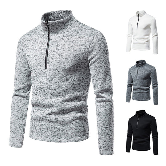 Herren Pullover mit Stehkragen und Reißverschluss R&B