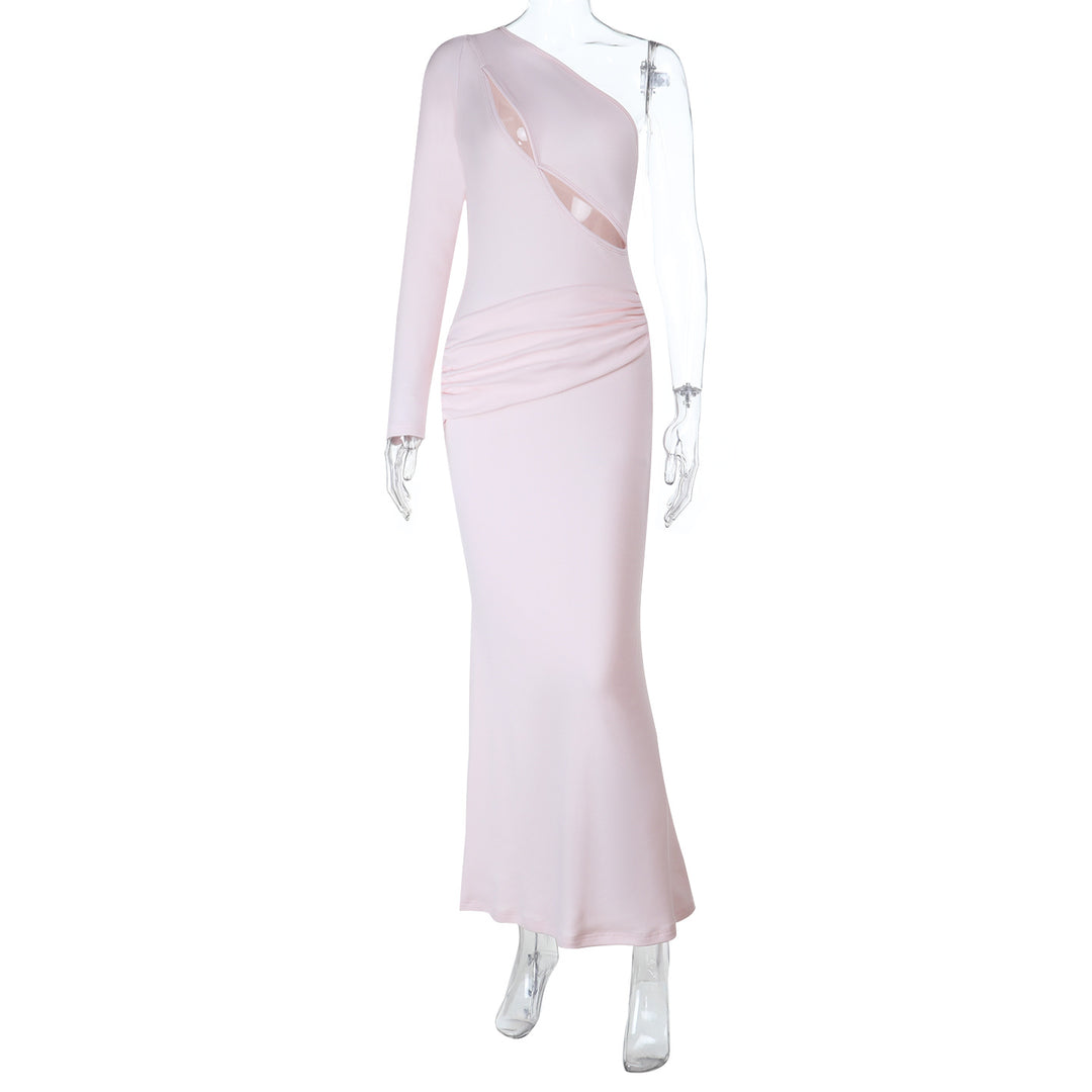 Damen Elegantes Maxikleid mit asymmetrischem Schnitt und raffiniertem Cut-Out R&B