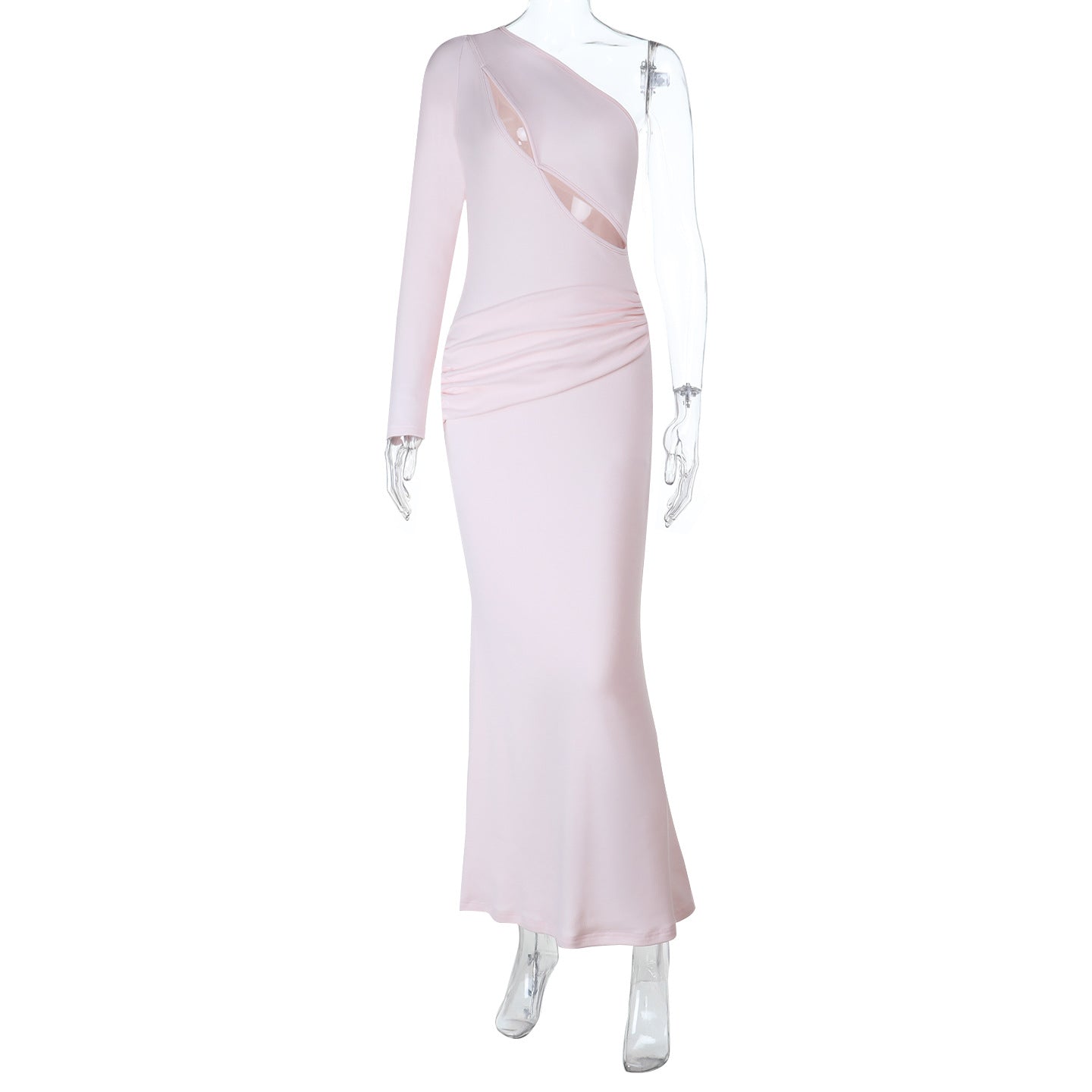 Damen Elegantes Maxikleid mit asymmetrischem Schnitt und raffiniertem Cut-Out R&B
