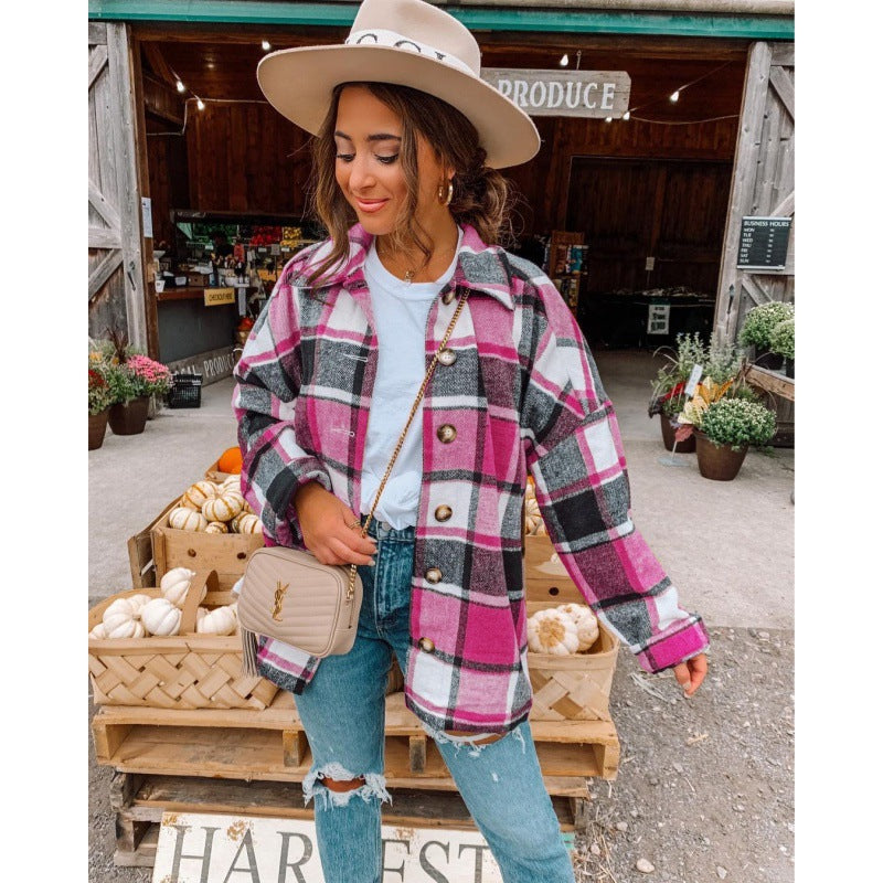 Damen Karierte Flanelljacke R&B