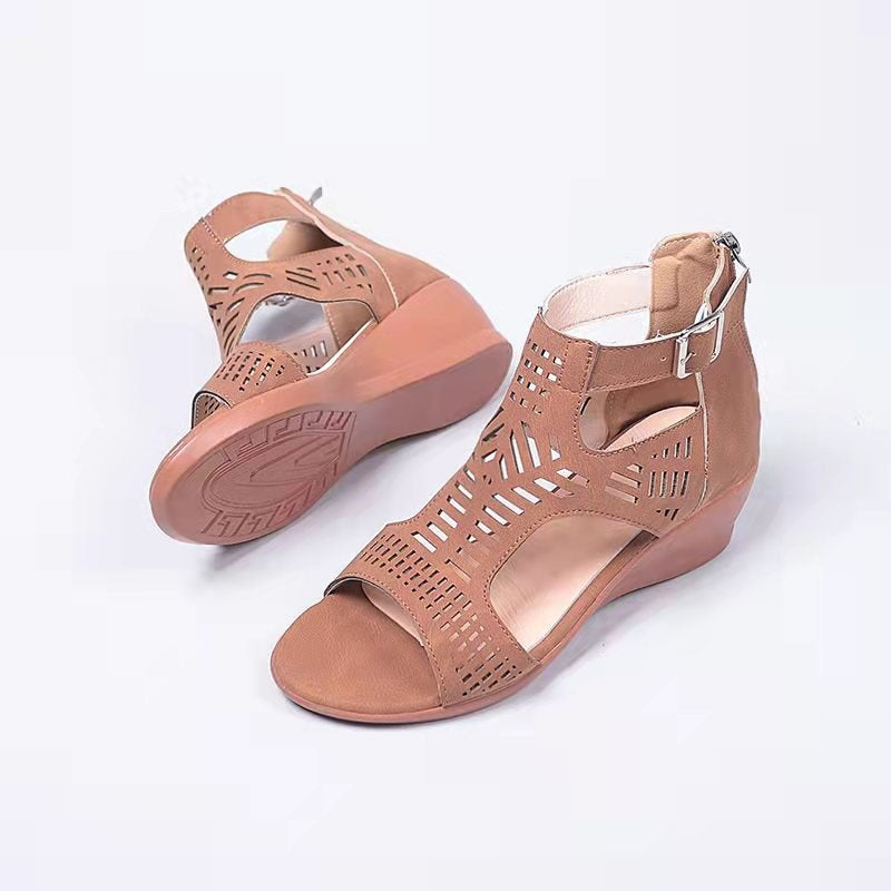 Damen Wedge-Sandalen mit modischem Cut-Out-Design und rutschfester Sohle R&B