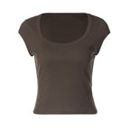 Damen figurbetontes Kurzarm-Top R&B