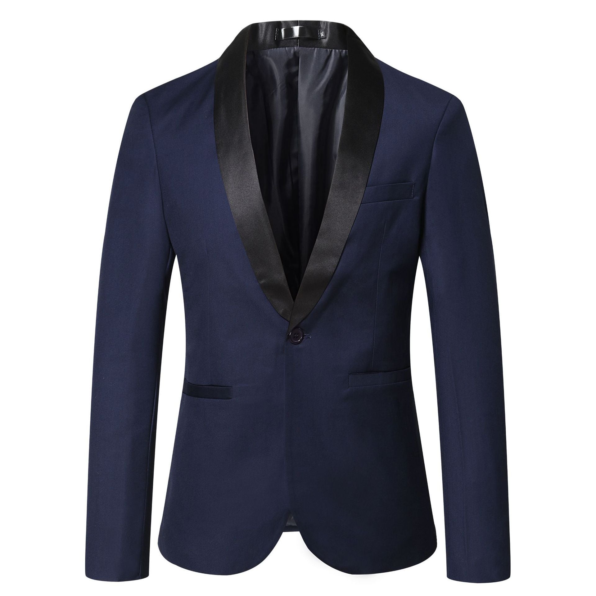 Herren eleganter Smoking-Blazer mit satinierter Reversbesatz