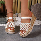 Damen modische Keil-Sandalen mit Netzdesign R&B