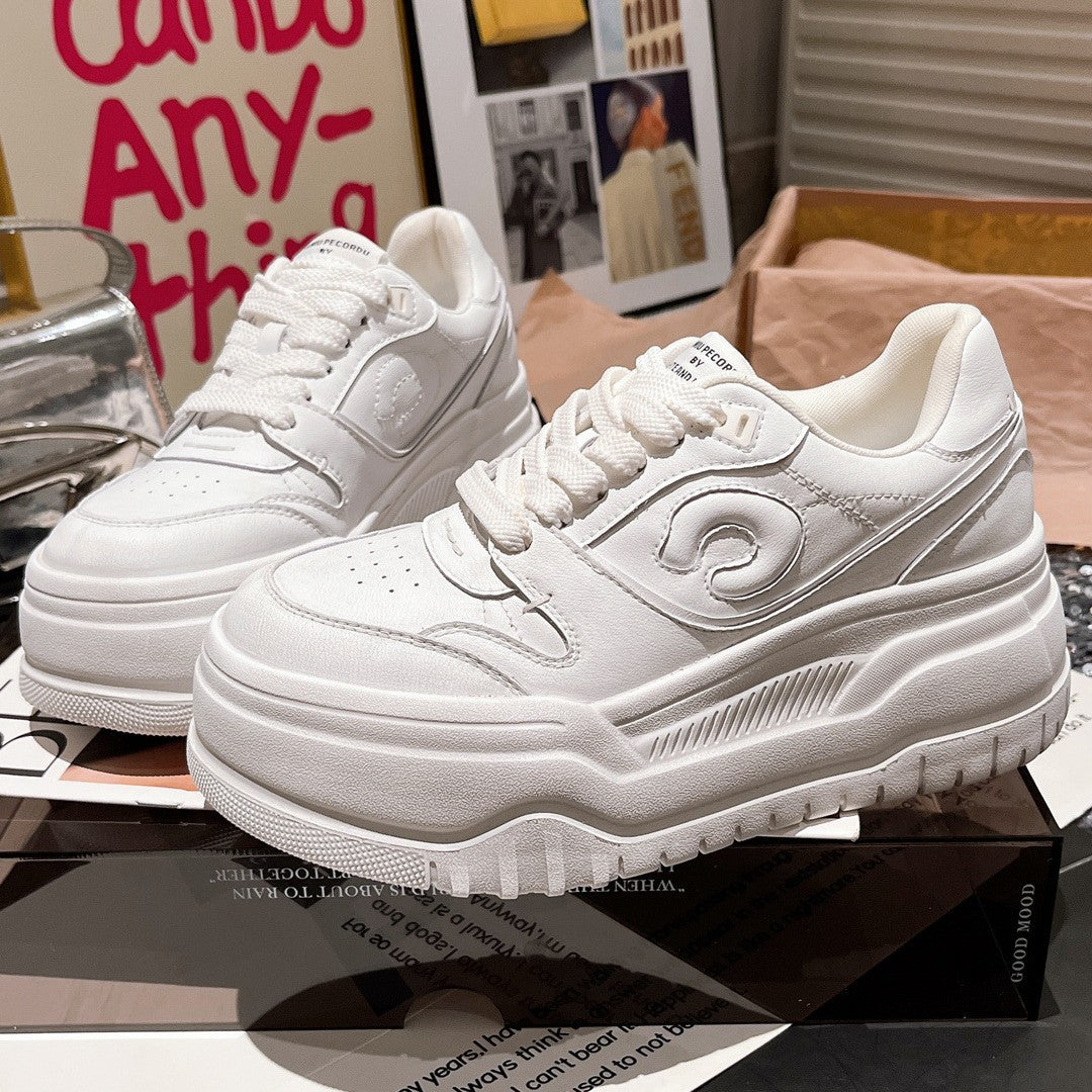 Damen modische Chunky Sneakers mit hohem Plateau und atmungsaktiver Obermaterialstruktur R&B
