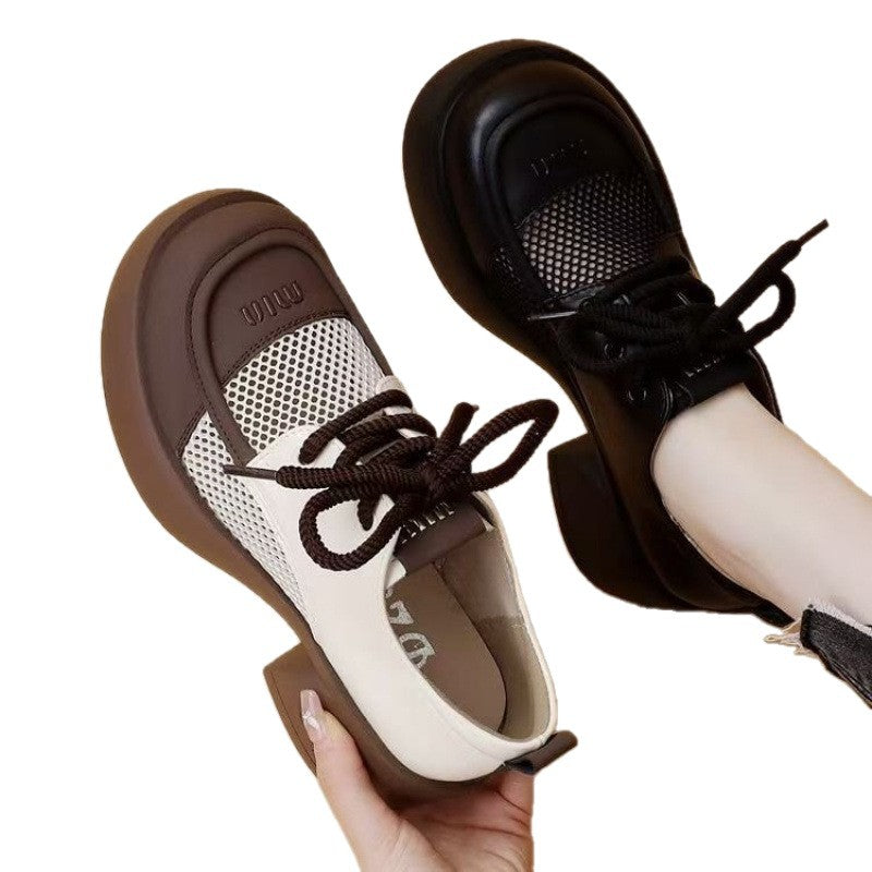 Damen Modische Sneakers mit innovativer Mesh- und Lederkombination R&B
