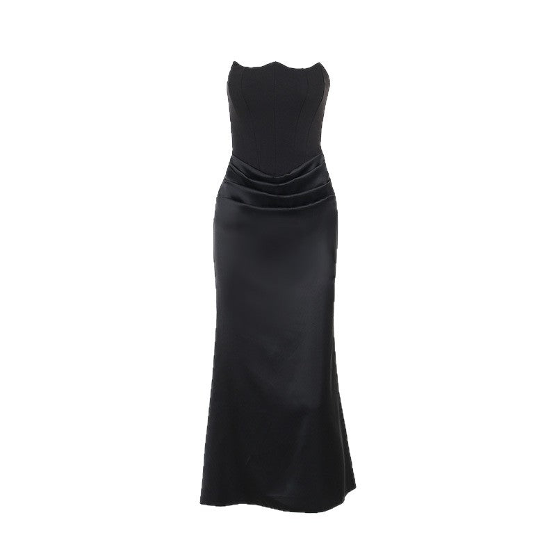 Damen Maxikleid mit Raffungen und elegantem Bustier-Ausschnitt R&B