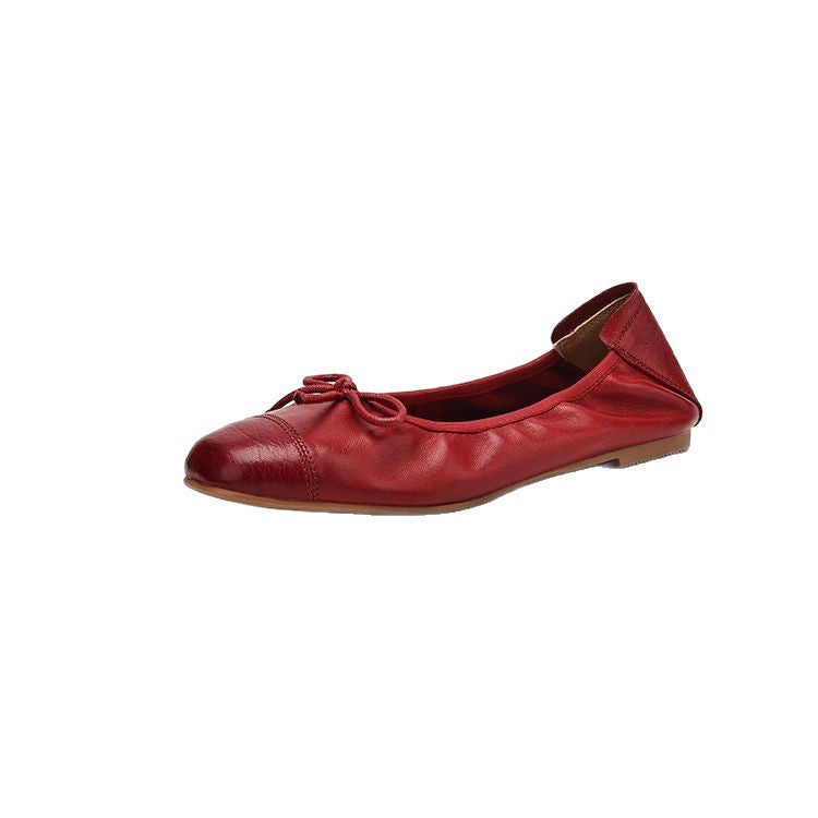 Damen Ballerinas mit elegantem Schleifenakzent aus hochwertigem Leder R&B