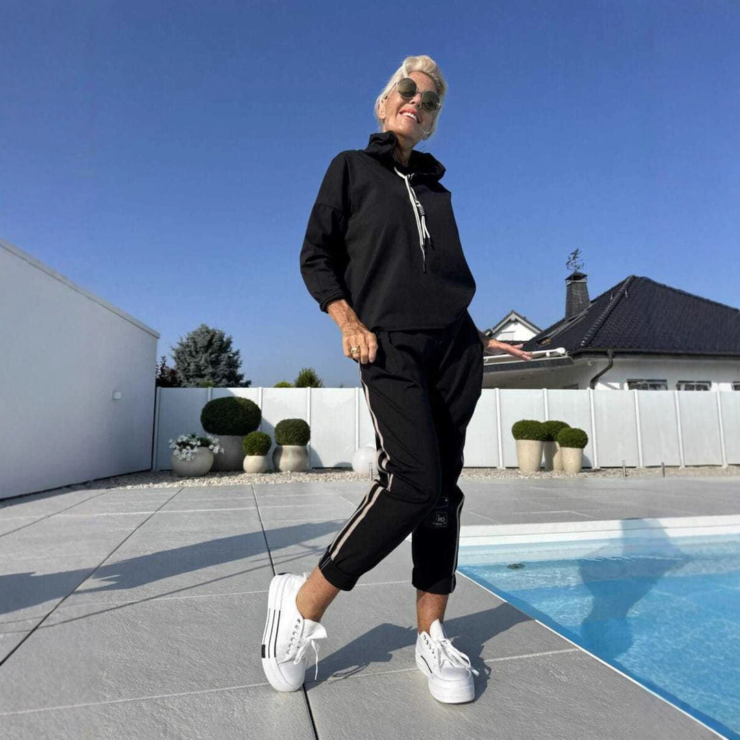 Damen Sportives Oberteil und modische Jogginghose Set R&B