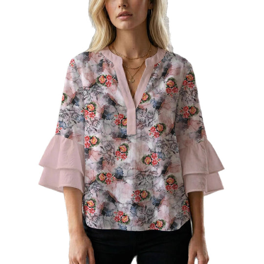Damen Bluse mit wunderschönen floralem Design R&B