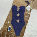 Damen Bikiniset mit opulentem Wickeldesign und goldenen Akzenten R&B