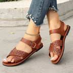 Damen Komfortable Riemensandalen mit modischem Lochmuster R&B