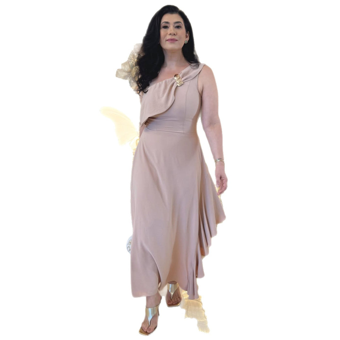Damen Maxikleid mit eleganter Raffung R&B