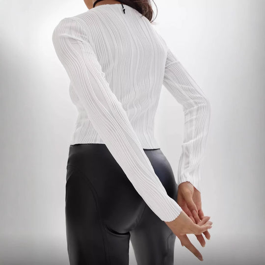 Damen Langarmshirt mit elegantem Rippenmuster R&B