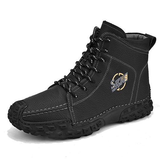 Damen robuste Schnürboots aus Kunstleder mit rutschfester Profilsohle R&B