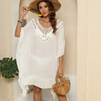 Damen eleganter kaftan mit feiner Häkelspitze R&B
