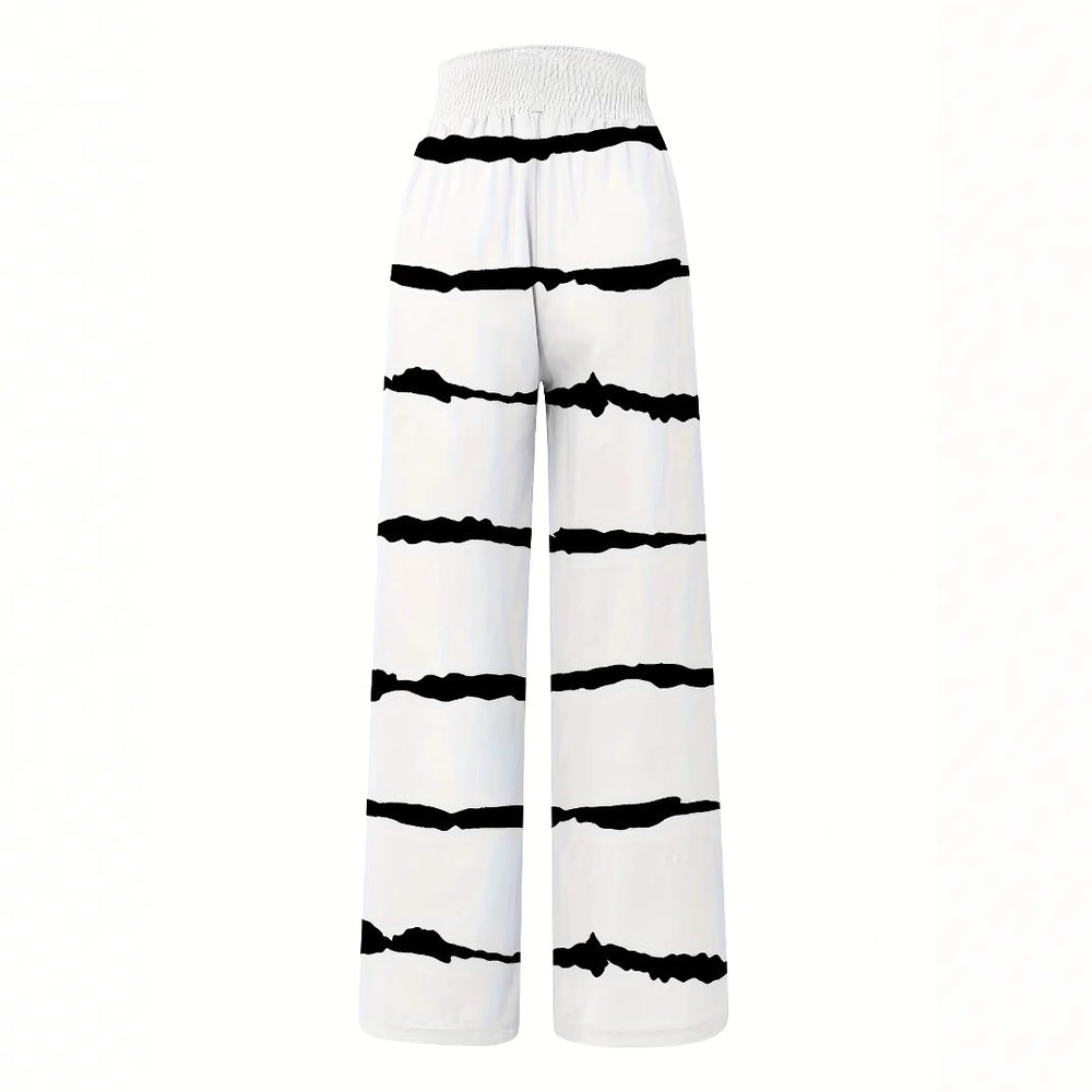 Damen Luftige Sommerhose mit seitlichen Taschen und modischem Streifenmuster R&B