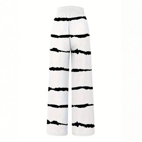 Damen Luftige Sommerhose mit seitlichen Taschen und modischem Streifenmuster R&B