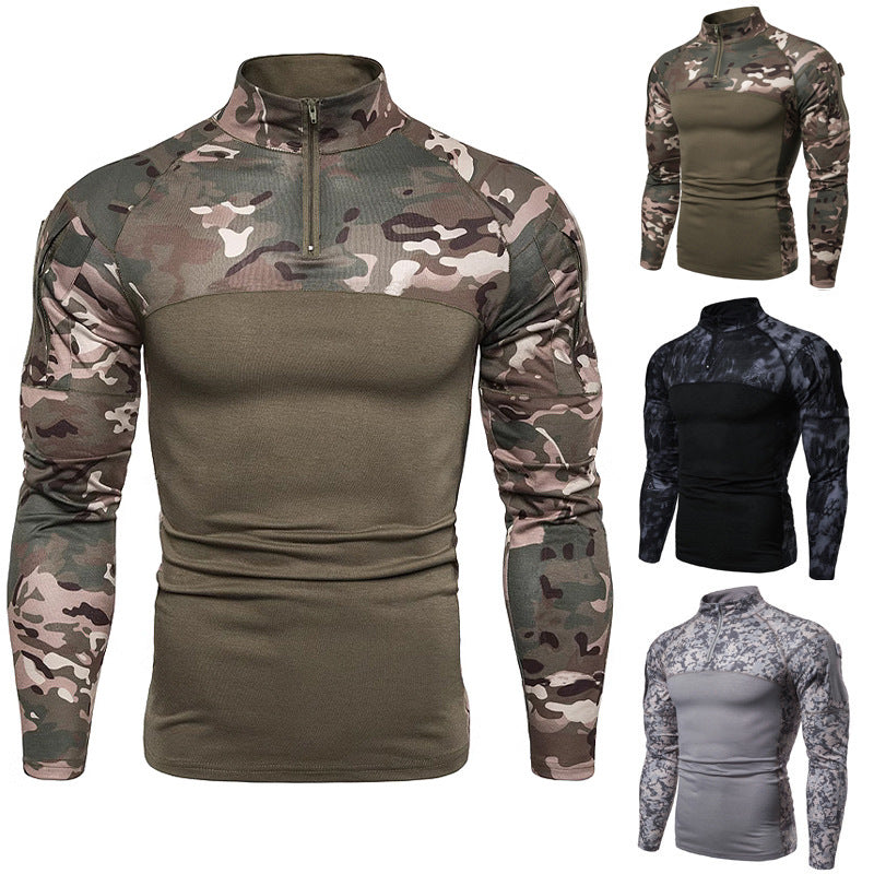 Herren Funktionspullover mit Teilreißverschluss und modernem Camouflage-Design R&B