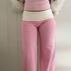 Damen Modische, komfortable Lounge-Hose mit Streifenmuster und elastischem Bund R&B