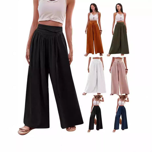 Damen Weite Palazzo-Hose mit hoch geschnittenem Bund und lässigem Schnitt R&B