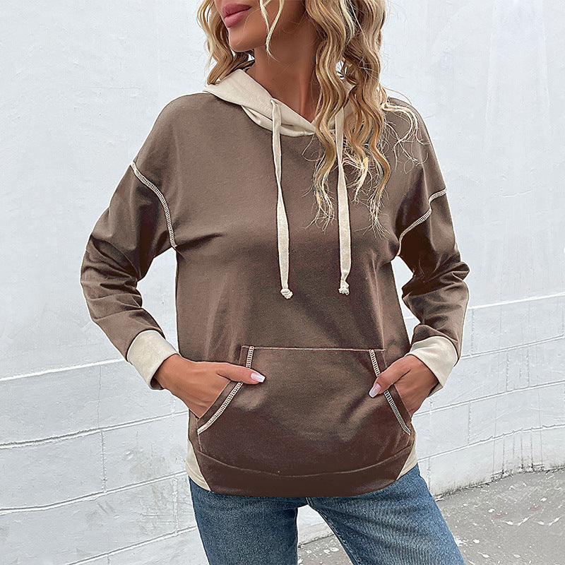 Damen Hoodie mit Kapuze und praktischen Taschen R&B