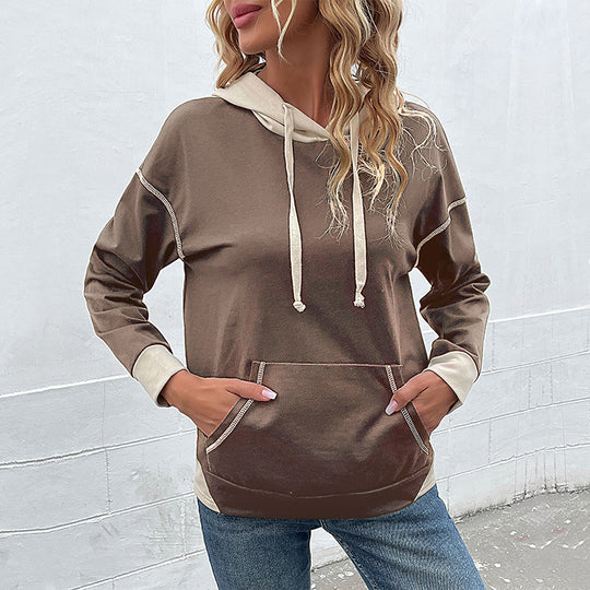 Damen Hoodie mit Kapuze und praktischen Taschen R&B