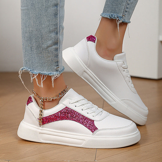 Damen Sportliche Sneakers mit Glitzer-Applikationen R&B