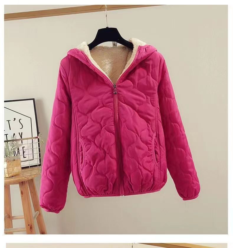 Damen gesteppte Winterjacke mit Kapuze R&B