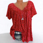 Damen lässige Bluse mit floralen Motiven und luftigen Ärmeln R&B