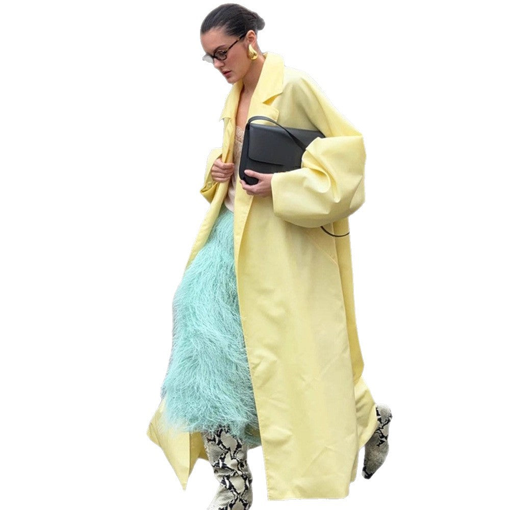 Damen Komfortabler Oversized Trenchcoat R&B