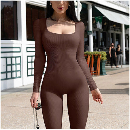 Damen Eleganter Langärmliger Body mit Figurbetontem Schnitt R&B