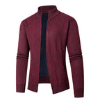 Herren Strickjacke mit eleganten Mustern und modernem Stehkragen R&B