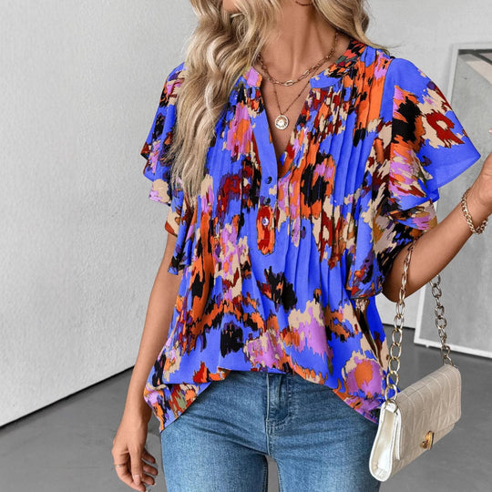 Damen Bluse mit Rüschenelementen und strukturiertem Design R&B