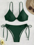 Damen Triangel-Bikini mit verstellbaren Trägern und Seitenschnürungen R&B