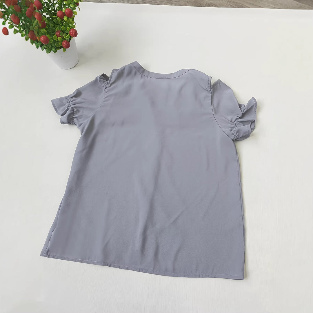 Damen Blusen mit ausgeschnittenen Schultern und Rüschendetails R&B