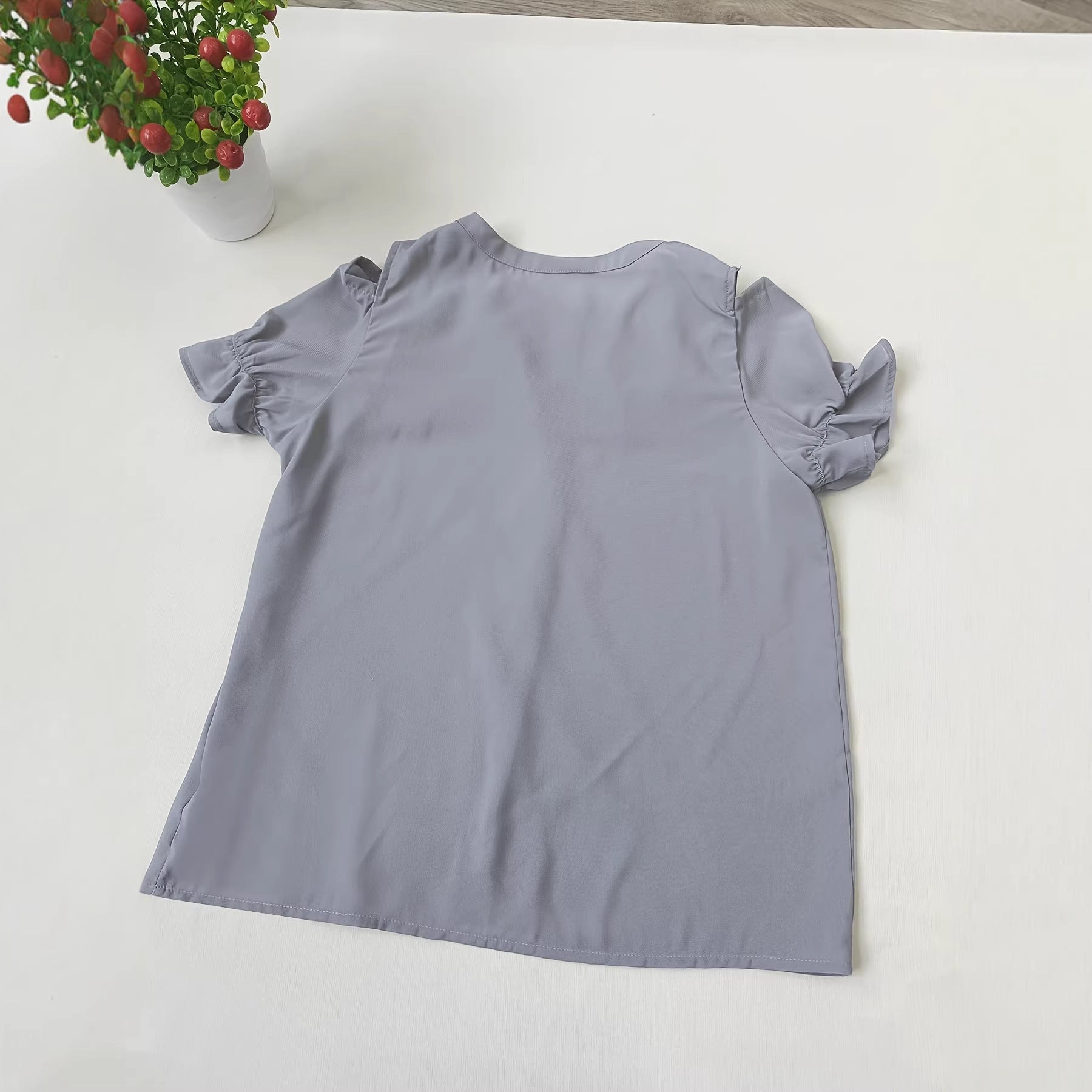 Damen Blusen mit ausgeschnittenen Schultern und Rüschendetails R&B