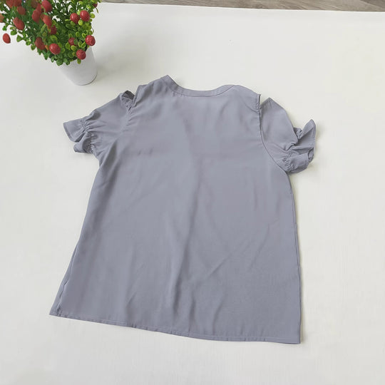 Damen Blusen mit ausgeschnittenen Schultern und Rüschendetails R&B