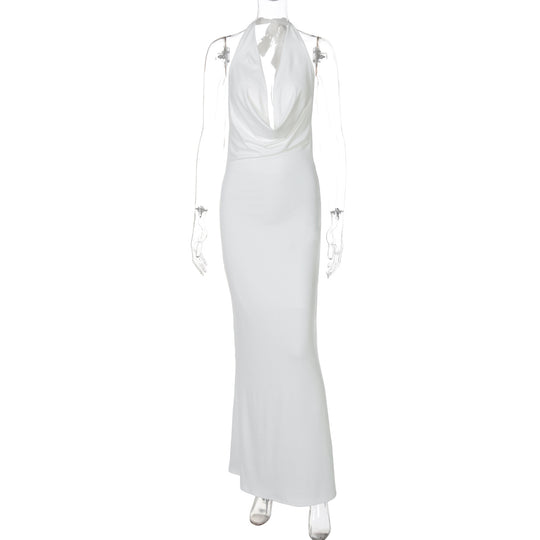 Damen Elegantes Longdress mit tiefem V-Ausschnitt und figurbetontem Schnitt R&B