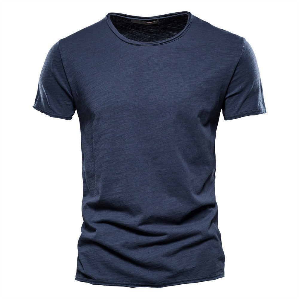 Herren nan leichtes Baumwollshirt mit Rundhalsausschnitt und schlanker Passform R&B