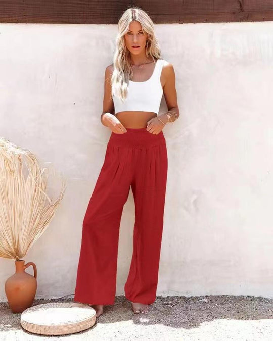 Damen weiter Sommerhose mit elastischem Bund R&B