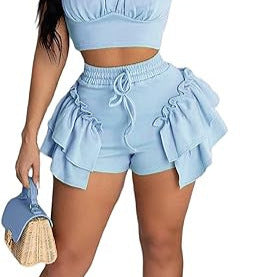 Damen Stylish geschneiderte Rüschenshorts R&B
