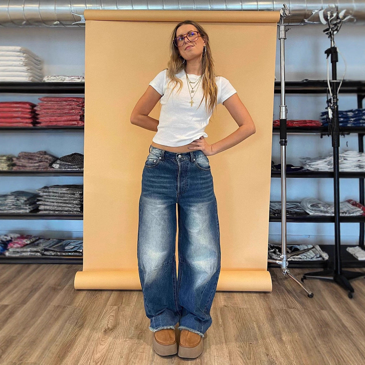 Damen Lockere Jeans im bequemen Alltagsstil