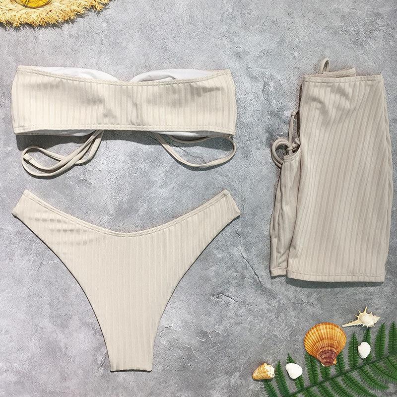 Damen Bandeau-Bikini mit Wickelrock R&B