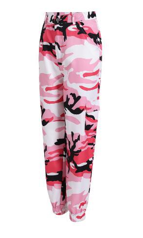 Damen Cargohose im modernen Camouflage-Design mit praktischen Taschen und elastischem Bund R&B