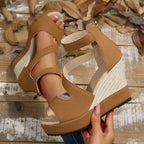 Damen Wedge-Sandaletten mit modischem Riemendesign und anatomischem Fußbett R&B