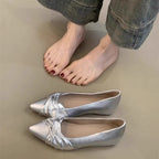 Damen elegante spitze Ballerinas mit modischer Schleifenapplikation R&B