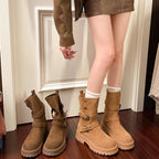 Damen Modische Stiefel mit Riemen-Details und rutschfester Sohle R&B