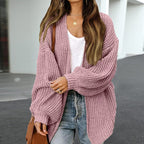Damen Oversized Strickjacke mit tiefem Schnitt R&B